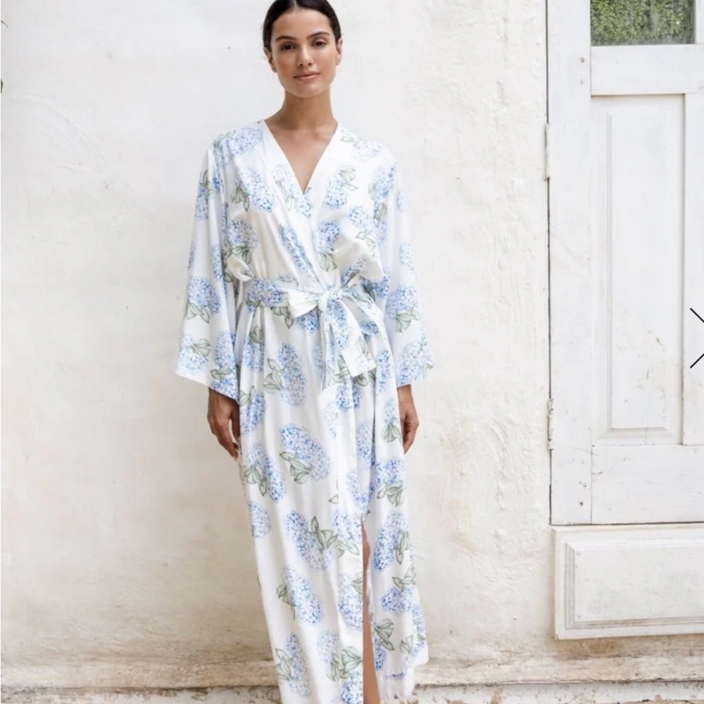 PIYAMA Alice Kimono Long Robe - Hydrangea Blue / NWT / size S-M